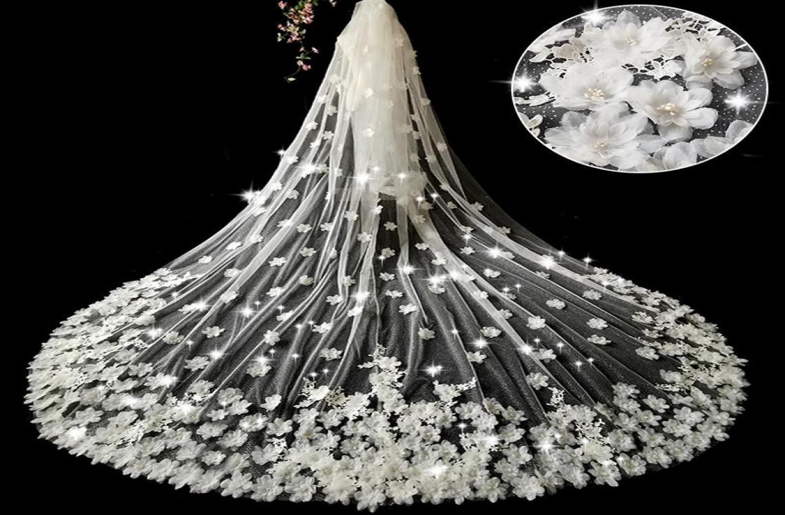 

Bridal Veils Cathedral Veil Bride Shining Starlight Fabric 3D Threedimensional Flower2779037, Ivory