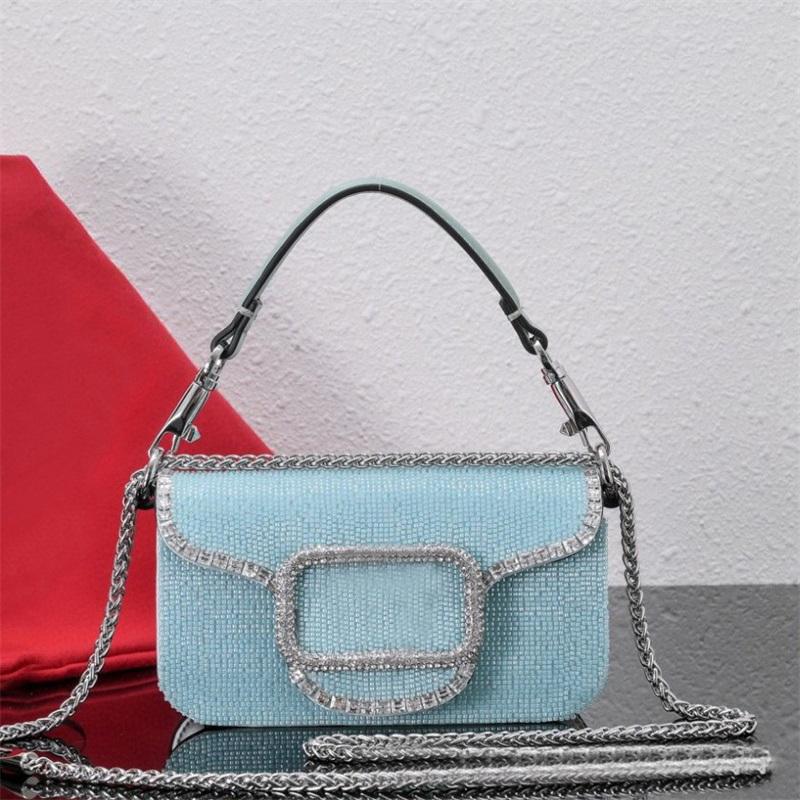 

Leather shoulder bag loco leather crossbody v bag designer letter classic style vintage with plated silver diamonds creative charming luxurys handbag XB048 E23, 6#