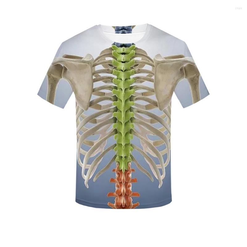 

Men's T Shirts Casual O Collar Short Sleeved Hip-Hop Harajuku T-Shirt Summer Men Skeleton Printed