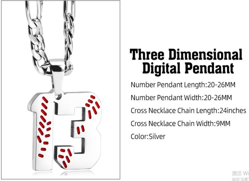

Titanium Sport Accessories Personalized Jersey Athletes Stainless Steel Number Pendant Chain Boys Baseball Softball Team Inspirati3558389