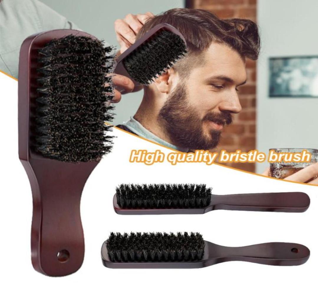 

Hair Brushes Cleaning Brush Comb Wood Handle Bristle Hairdressing Men Beard Anti Static Barber Styling ToolsHair7255740