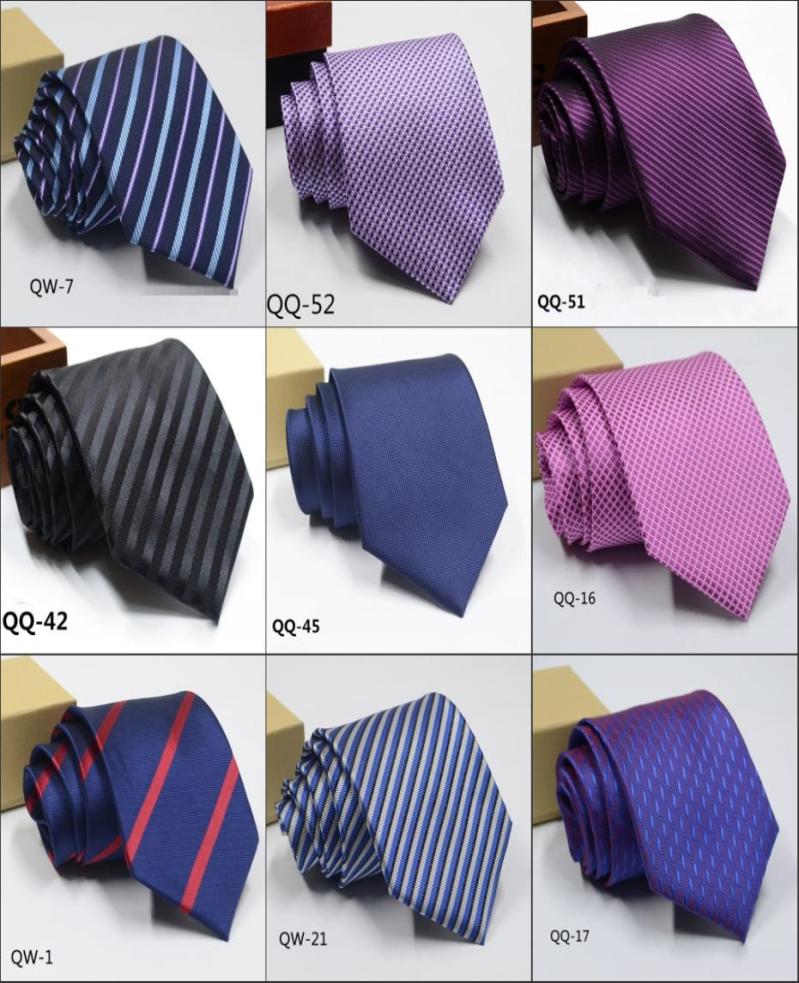 

2019 Mens Plaid Polyester Ties For Men Brand Neckwear Business Suit Tie Polyester 1200 Needle Wedding Jacquard Stripe Tie5126036, White