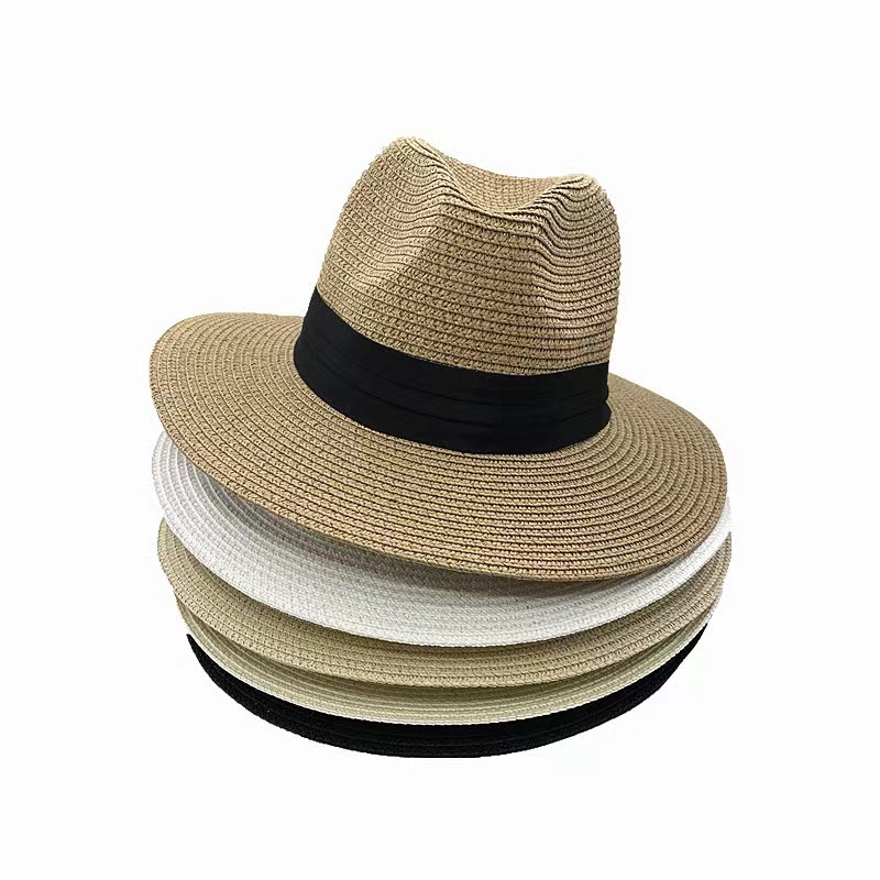 

Beach hat UV protection Men's and women's sun hat Outdoor travel sunscreen hat woven breathable more than two more discount, Beige