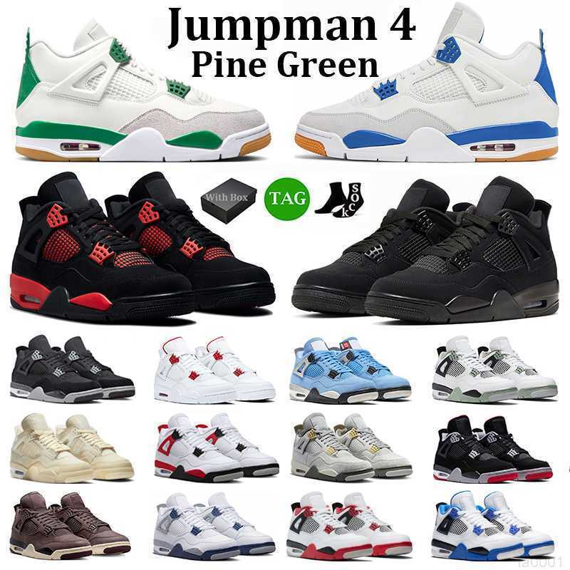 

2023 Jumpman 4 with Box Basketball Shoes Men Women 4s Sapphire Pine Green Black Cat Motosports Blue Military Black Fire Red Mens Trainers Sports Sneaker, #22