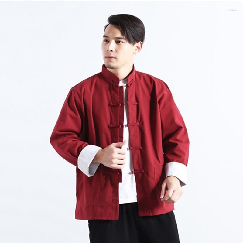 

Men's Casual Shirts Men's Ropa De Hombre 2023 Summer Stand Collar Chinese Improved Disc Button Linen 6 Color Shirt Chemise Homme, Beige