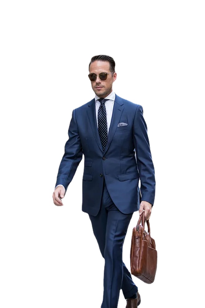 

Navy Blue Slim Fit Tuxedos Peaked Lapel Mens Wedding Suits Two Pieces Groom Wear Cheap Formal Suit Jacket And Pants, Same as image