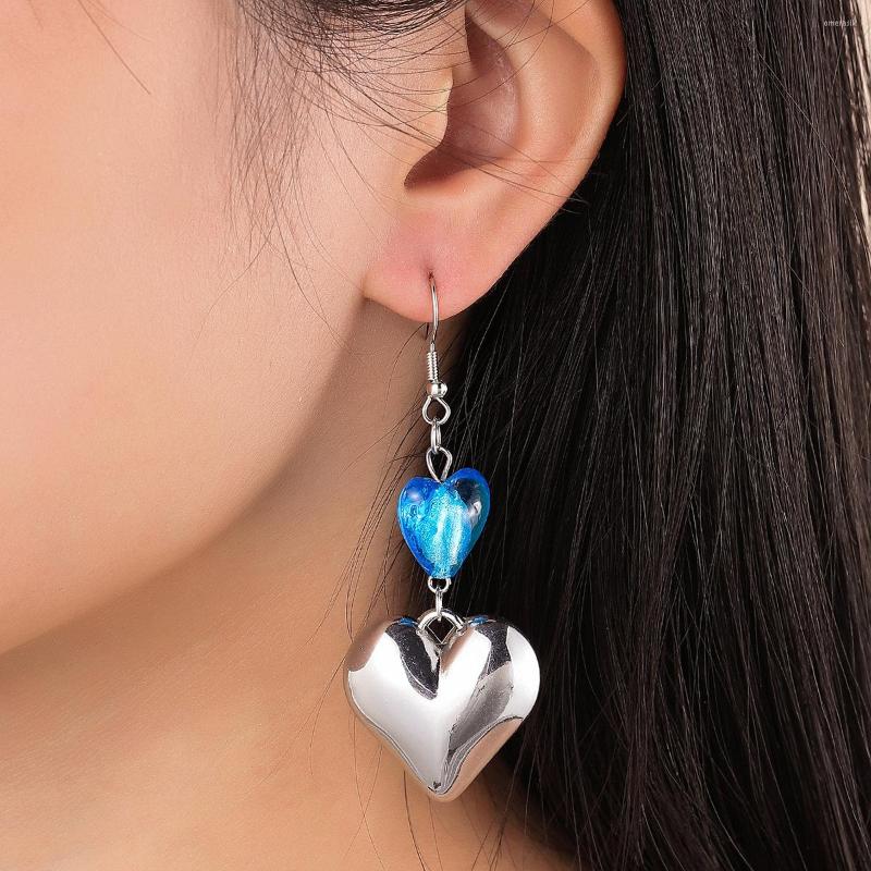 

Dangle Earrings Modern Trendy Cute Adorable Crystal Heart
