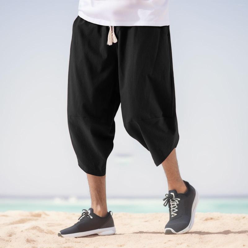 

Men's Pants Mens Fashion Casual Simple Solid Color Cargo Short Big Shorts Long Lightweight For Men, Black