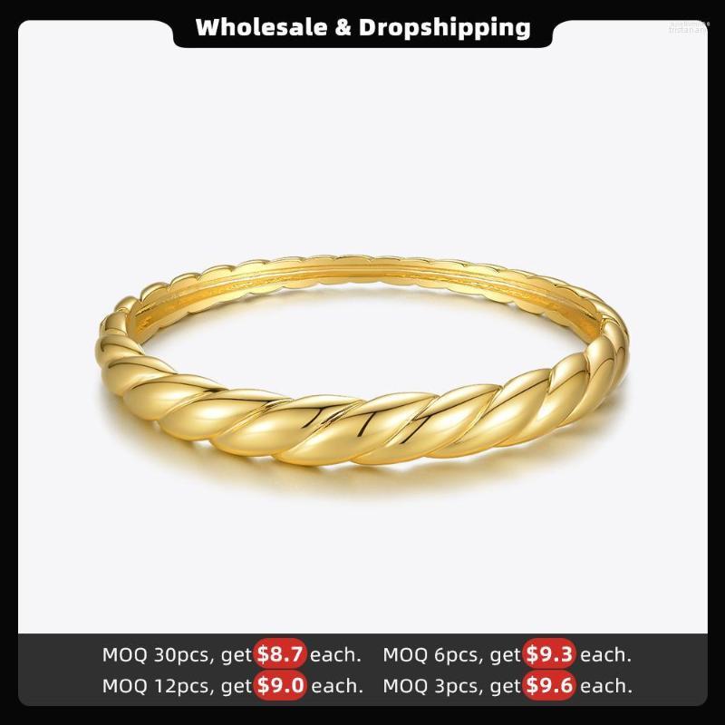 

Bangle ENFASHION Shiny Twist Bangles For Women Gold Color Elegant Bracelets Femme 2023 Fashion Jewelry Christmas Pulseras Mujer B202385