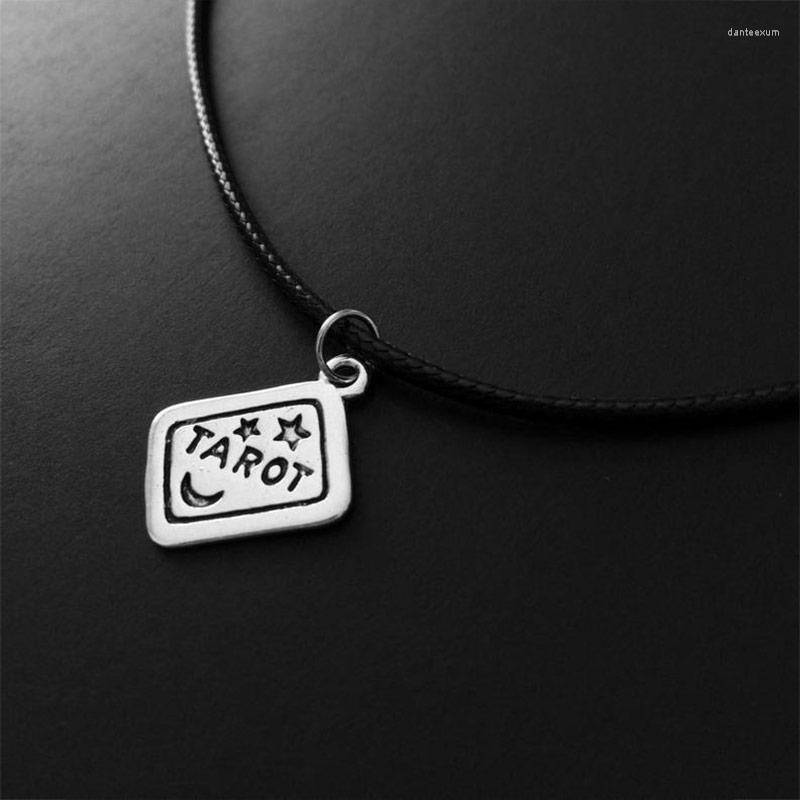 

Pendant Necklaces Tarot Necklace Reader Palmistry Fortune Tellar Palm Gothic Jewelry Card Charm Alternative