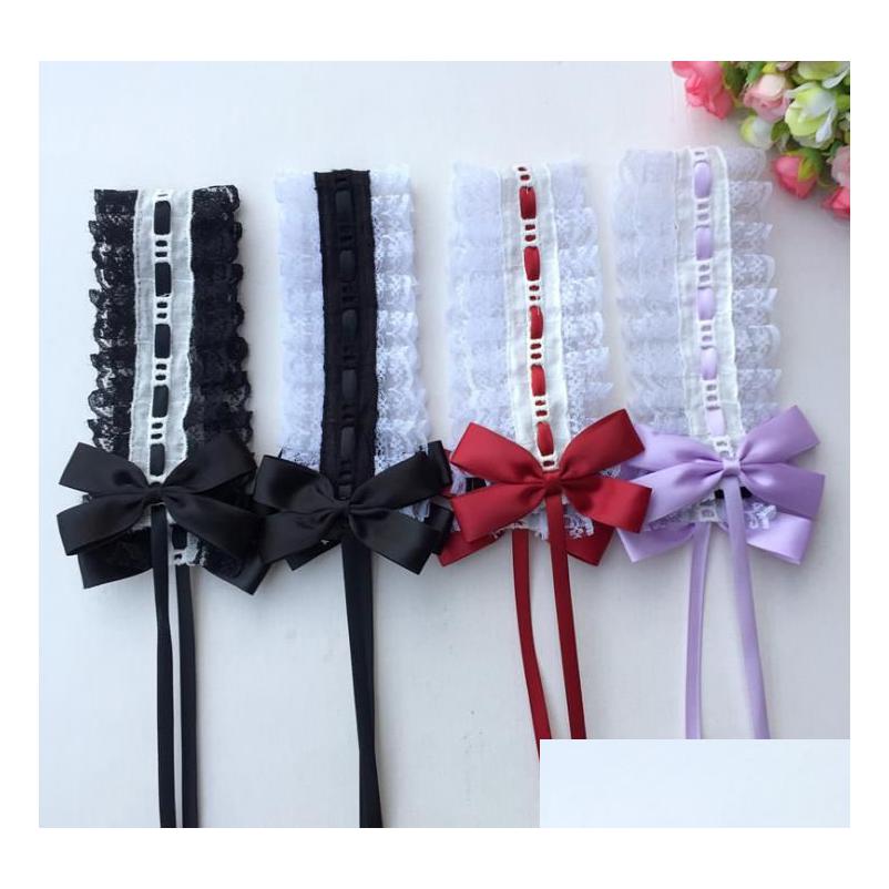 

Costume Accessories Carnival Party Cosplay Waitress Maid Handmade Lolita Bows Kc Headband Ribbon Lace Headdress Sweet Headwear Clips Dhvek, Brown
