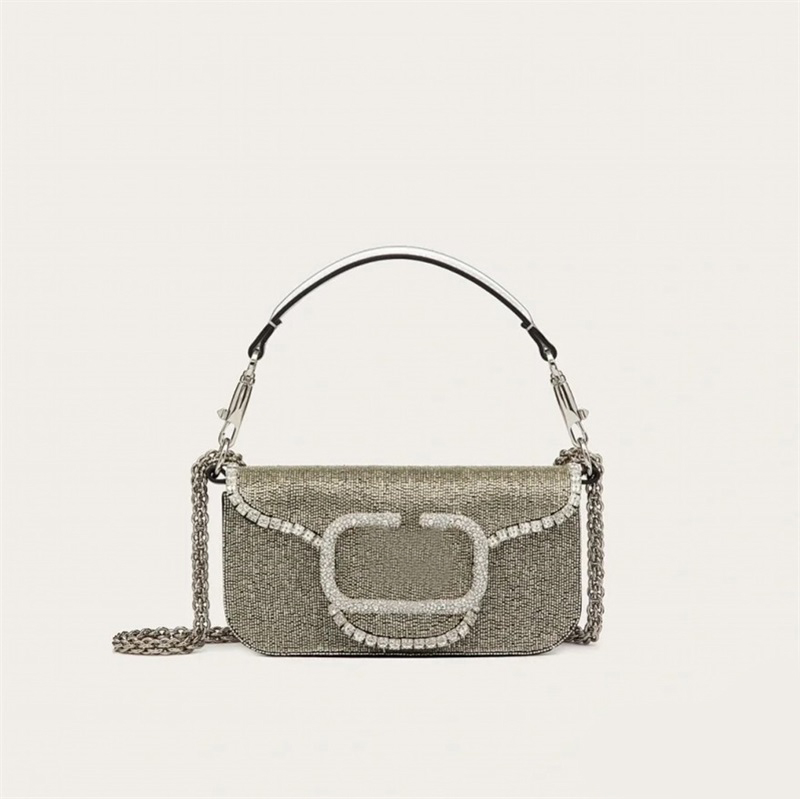 

Delicate designer handbag letter crossbody bag with full diamonds loco sacoche durable practical leather small senior shoulder bag hip hop punk XB048 E23, 4#