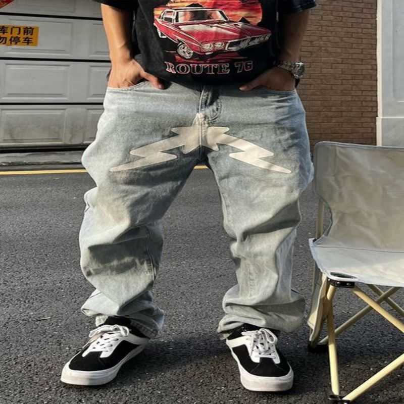 

Mens Jeans Baggy Men Y2k Fashion Designer Black Star Printed Trousers Bottoms Streetwear Casual Low Waist Loose Straight Denim Pants 220831fbjf 2wpk6