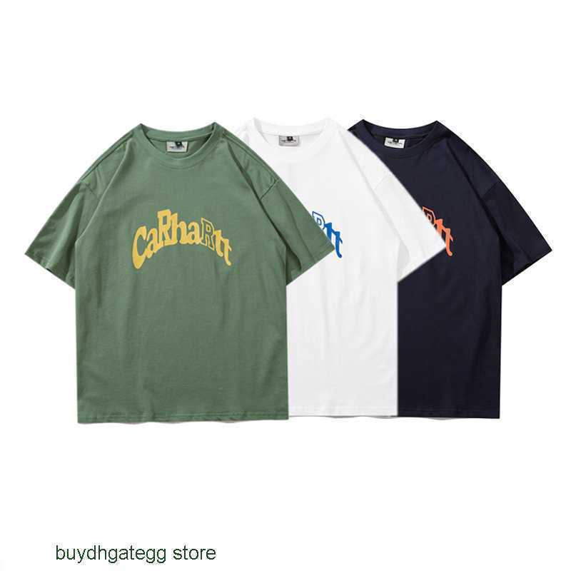 

Dm6r Fashion Men's and Women's T-shirt Tooling Brand Carhart New Trendy Spring/summer 2023 Printed Lovers Handsome Round Neck Short Sleeve S3uj, White
