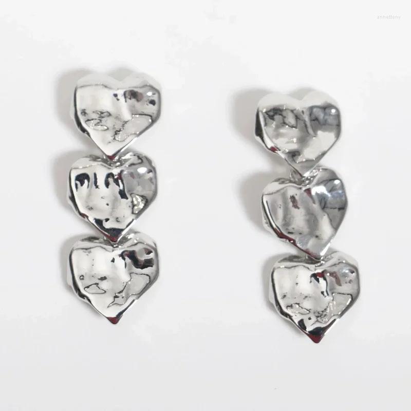 

Dangle Earrings LONDANY Three Heart-shaped Swing Candy Wrappers Long Love