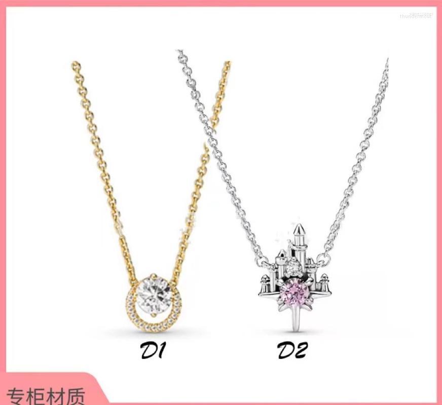

Chains Pan S925 Sterling Silver Necklace Beads Beaded Diy Accessories Dream Castle Round Simple