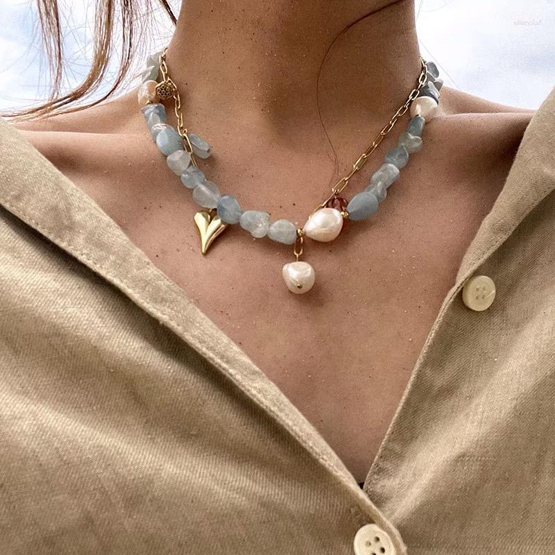 

Chains Bohemian Sapphire Natural Semi-precious Stone Necklace Women's Fashion Jewelry Clavicle JewelryChains Gord22