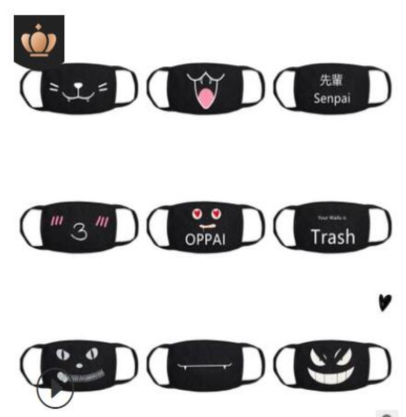 

Pop Anime Winter Warm Mouth Fabric Dust Mask Cat Cartoon Face Dustproof Cotton Anti Reusable Double Mouth Mask7636085