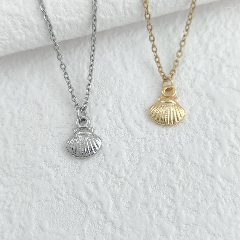 

Pendant Necklaces Simple Shell Scallop Pendent Necklace For Women Men Plated Gold Stainless Steel Various Types Jewelry Gift Wholesale