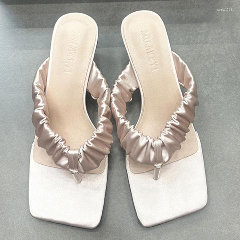 

Slippers Summer Flip Flop Women Sandals Slingback Sexy Dress Shoes 2023 Fashion Party Designer Clip Toe Ladies Slides, Chocolate