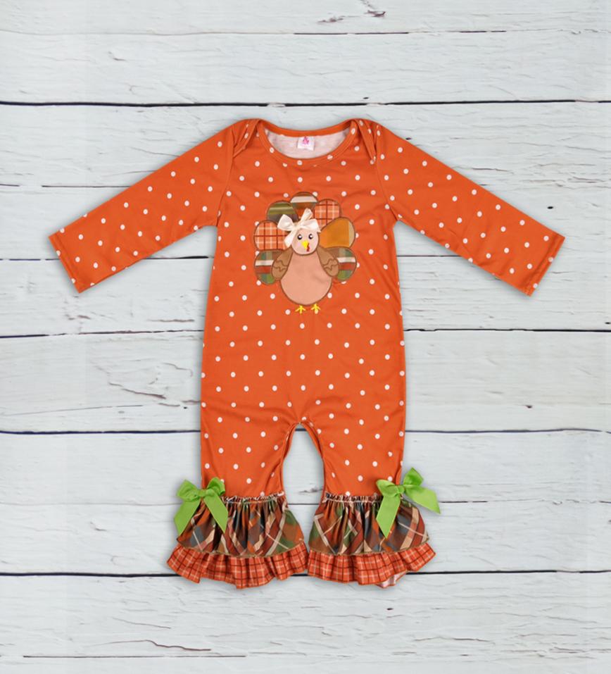 

Thanksgiving Days Infant Clothing Baby Outfit Turkey Pattern Fall Jumpsuits Newborn Cotton Girl Boutique Clothing GPF807207 Y18107323060, Pink