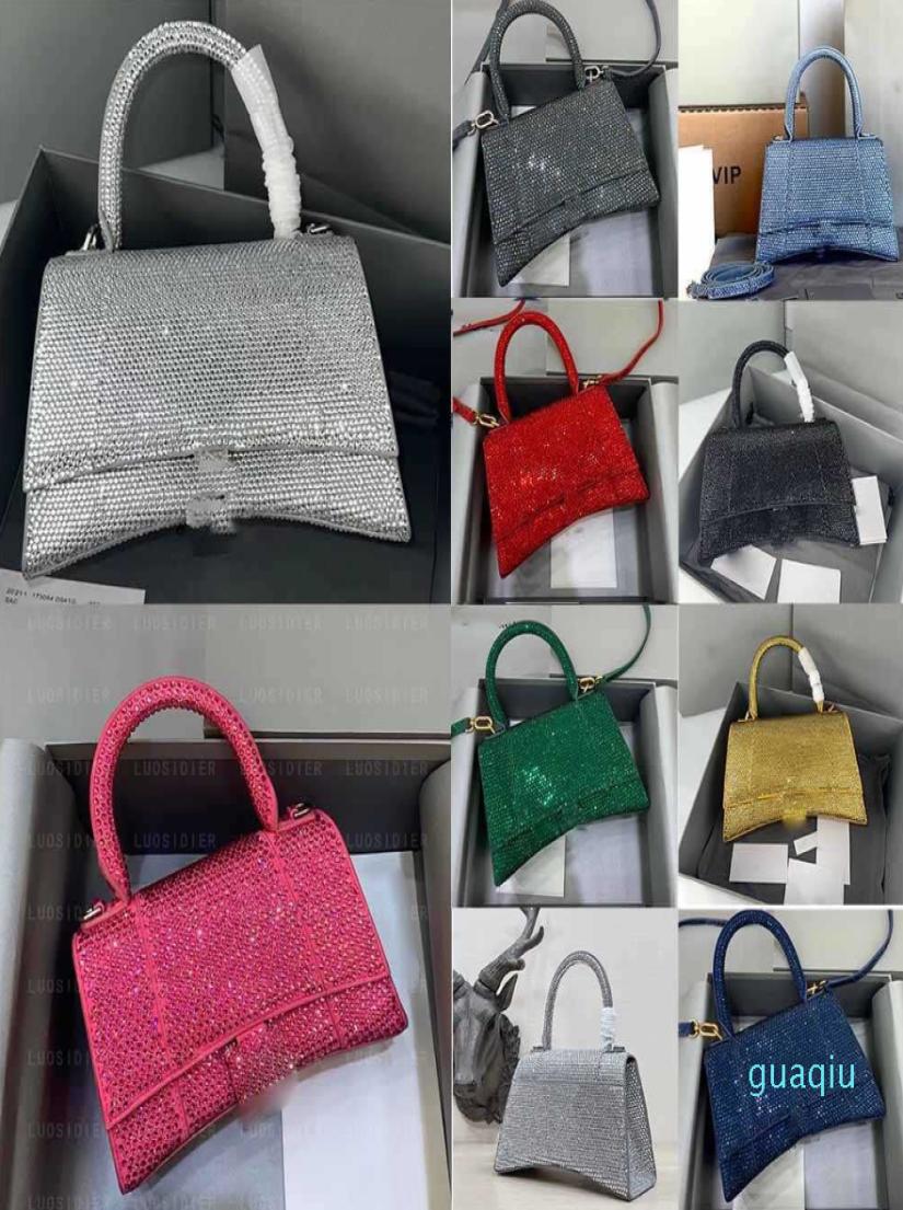

Evening Bags HOURGLASS HANDBAG WITH RHINESTONES tote Ladys Rhinestone Diamante Party Prom Sparking Handbags Sparkly Tote Luxuriou7288506, Ivory