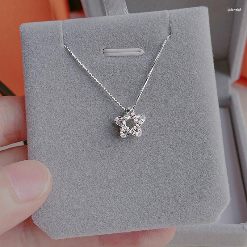 

Pendant Necklaces Silver Plated Star Necklace For Women Female Design Fashion Collarbone Chain Simple Temperament Jewelry