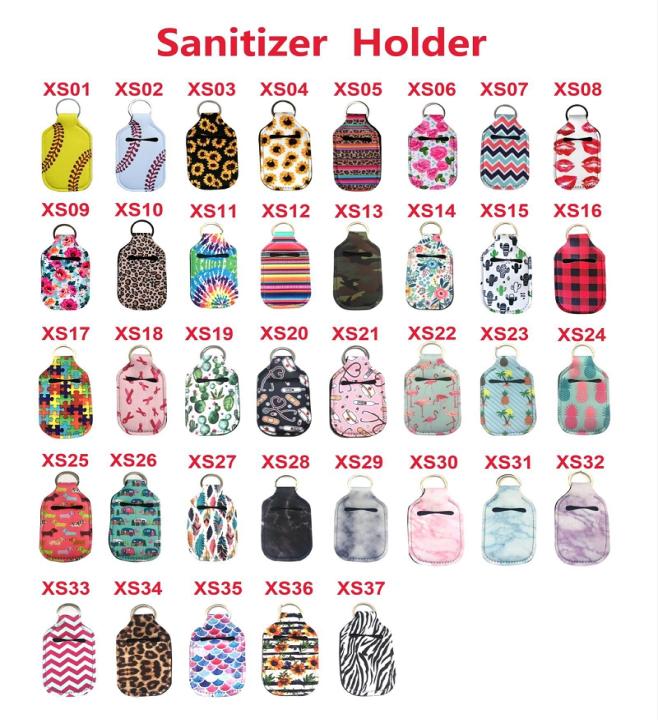 

Neoprene Hand Sanitizer Bottle Holder 30ml Lipstick Holders Lip Cover Handbag Keychain Pouch Chapstick Holder Party Favor M25456088109, Red