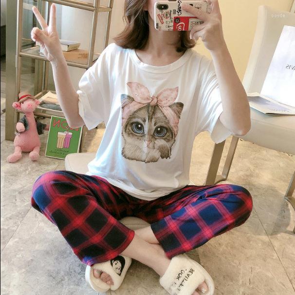

Women's Sleepwear Winter Women Cute Bear Pajamas Set Cotton Long-sleeve Pants Nightgwear Loose Leisure Big Size Homewear M-4XL, Red