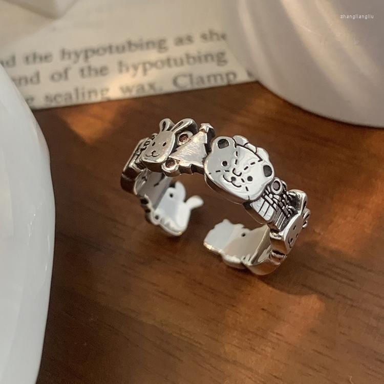 

Cluster Rings YONGMAN 925 Sterling Silver Opening Fashion Ins For Women And Girls Gift Jewelry R24
