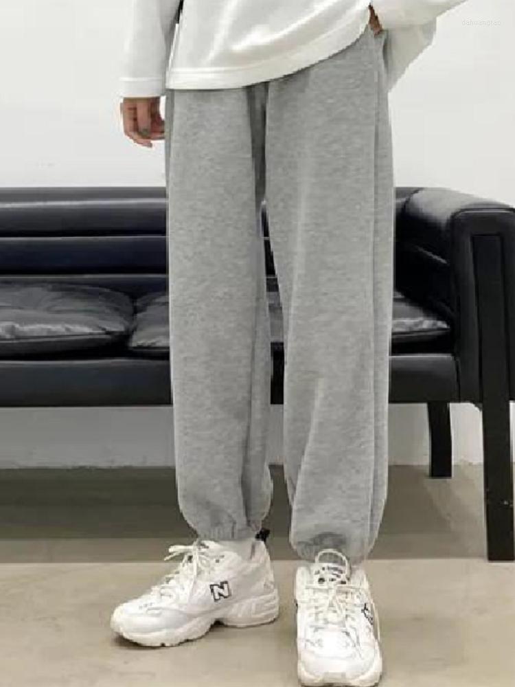 

Women' Pants QWEEK Gray Joggers Sweatpants For Women Korean Style Fashion Sports Oversize Harajuku Loose High Waisted Trousers