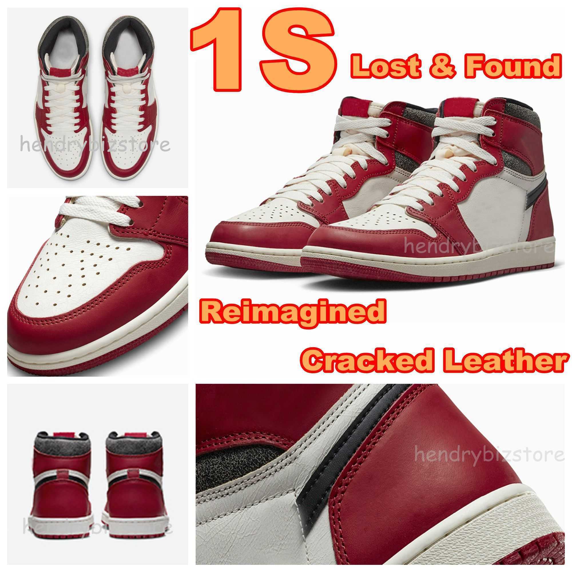 

Box With Lost and Found 1 Basketball Shoes 1S the Spiders Verse Black Sail Muslin Mens High Chicago Reimagined Cracked Leather Sneakers Patent Bred Banned Trainers, Color#1
