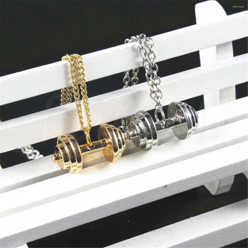 

Pendant Necklaces 1pc Alloy Barbell Dumbbell Necklace Charm Chain Fitness Gym Sports Gift