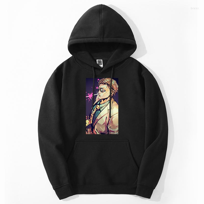 

Men's Hoodies Jujutsu Kaisen Sweatshirts Hooded Men Women Gojo Satoru Anime Graphic Oversize Neck Harajuku Sudaderas Sportswear, White solid