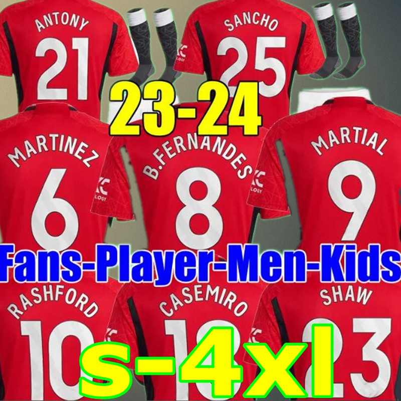 

S-4XL 23 24 SANCHO man soccer jerseys utd united carabao training FERNANDES ANTONY ERIKSEN CASEMIRO RASHFORD Elanga VARANE MAGUIRE MARTINEZ Kits football shirt, 23 24 home