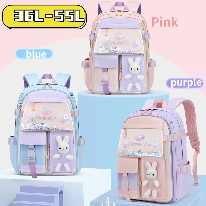 

School Bags 55L Girls School Bag Primary School Bags Children Backpack Large Capacity Bag Waterproof Bags Multiple Pockets Schoolbags 230627, Small-blue