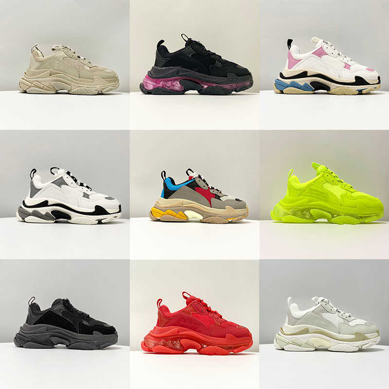 

top quality Casual Shoes Designer casual shoes platform 2023 triple s men's and women's transparent sole black white gray red pink blue royal neon green sports tennis