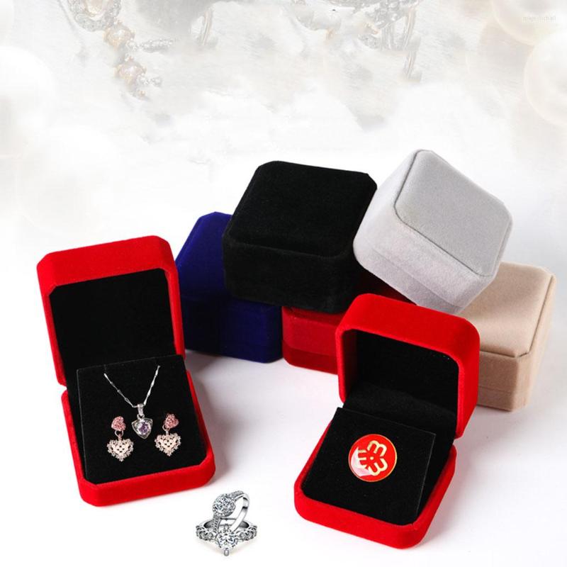

Jewelry Pouches Velour Boxes Earrings Storage Display Carrying Medal Badge Buckle Table Dresser Organizer With Lid Pin Case