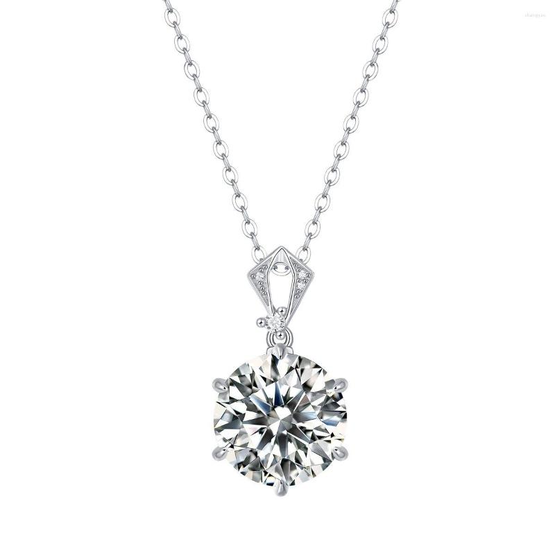 

Chains S925 Silver Necklace Pure Heart Like Jane Mossonite 10 Pendant Collar Chain Accessories Gifts Spot Wholesale Men's Women's
