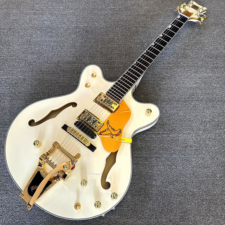 

Free Shipping, Double Convex, Cream Electric Guitar, Big Vibrato, Rosewood Fingerboard