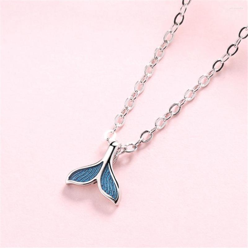 

Pendant Necklaces HEYLUOKE 2023 Women's Necklace Blue Whale Fish Mermaid Tail Chokers Ladies Women Tibetan Sliver Boho Statement GMNP198