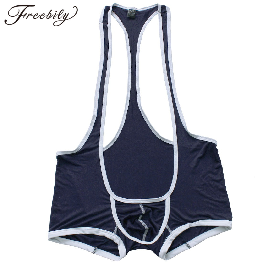 

Men's Swimwear Men Wrestling Suspenders Singlet Mankini Swimsuit Stretchy ockstraps Bulge Pouch Boxer Underwear Fancy Costume Bodysuit 230627, Blue