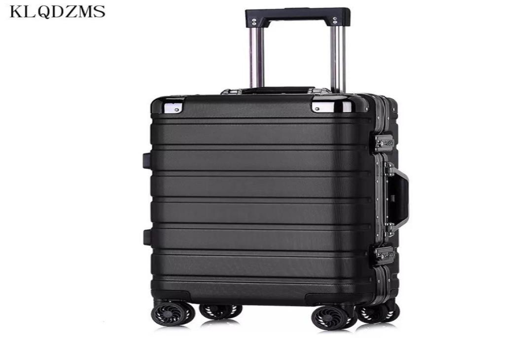 

KLQDZMS 20quot high quality aluminum frame trolley suitcase travel carry on rolling luggage spinner on wheels boarding case LJ205139214