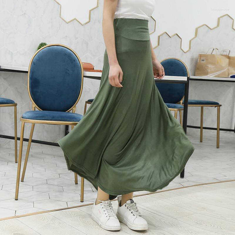 

Skirts 2023 Summer Autumn Women Solid A Line Long Elastic High Waist Irregular Modal Skirt Ladies All Match Big Swing Maxi Saia, Black
