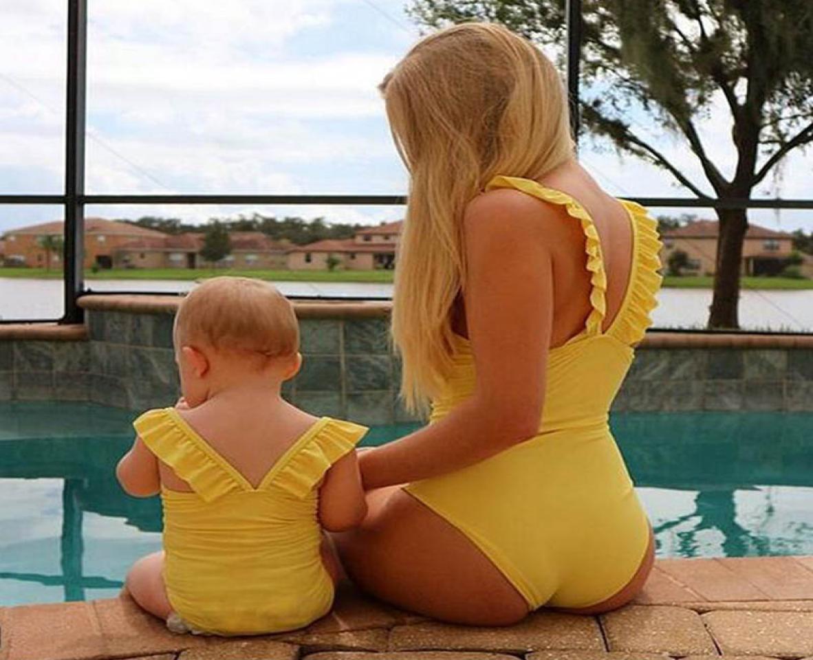 

mommy and daughter matching outfits Mother and Daughter swimsuit Kids Swimwear family matching Bikini mother baby daughter Swimsui2190121, Orange