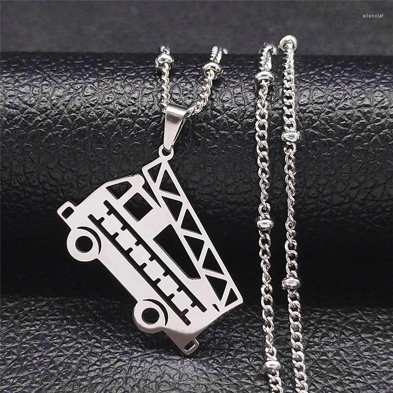 

Pendant Necklaces 2023 Stainless Steel Bus Chain Women/Men Silver Color Statement Mecklace Jewelry Chaine Collier N734S07