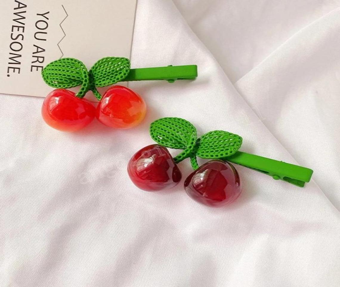 

Lovely Small Cherry Hair Clips for Women Girls Kids Children Hairpin Wash face Accessories Headwear8585375, Red