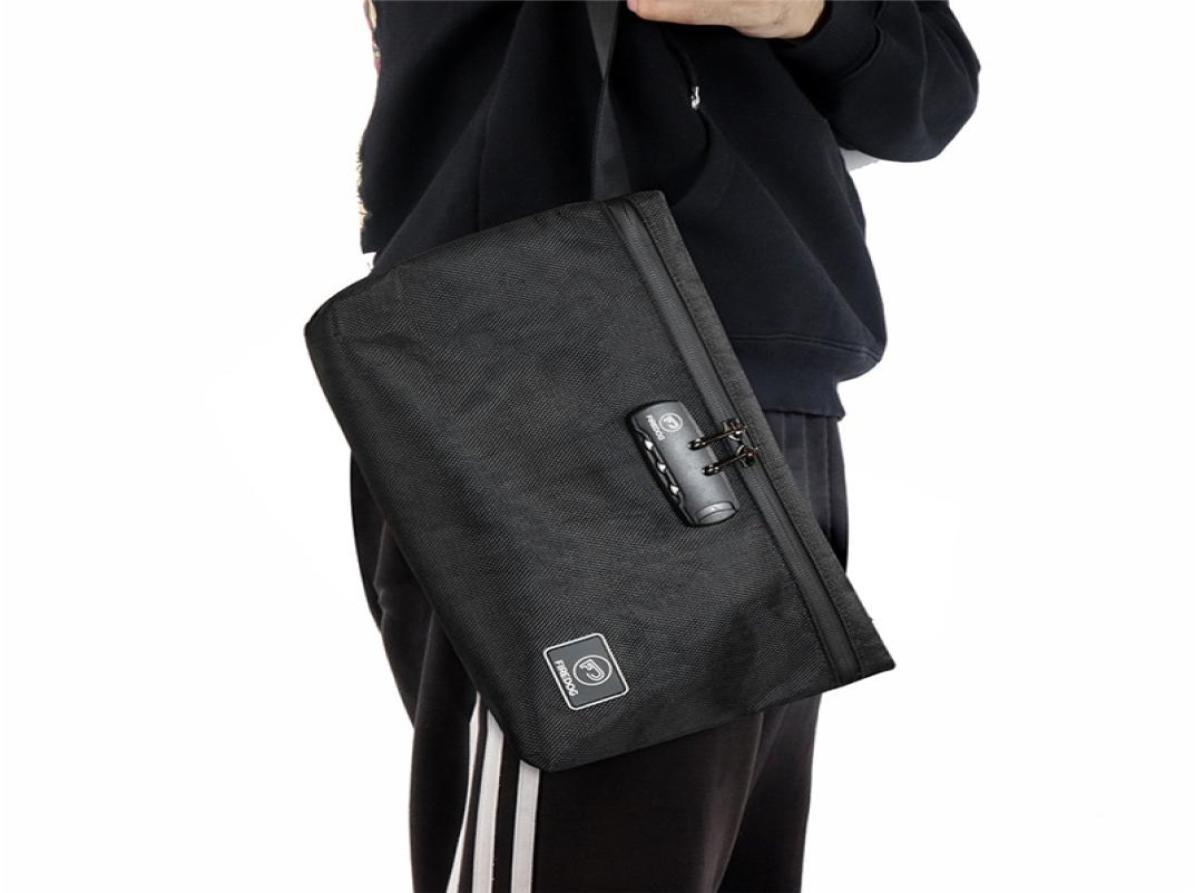 

FIREDOG Smell Proof Bag Carbon Lined 1680D Smoking Tobacco Pouch with Lock Large Storage for Herb Odor Drop 1779194, Black