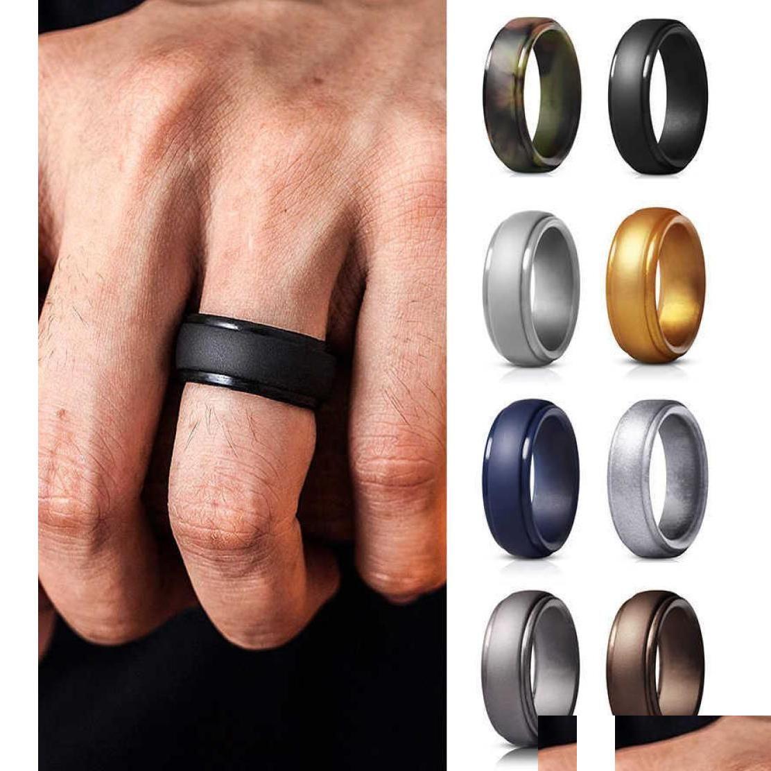 

Band Rings Men Hypoallergenic Flexible Sports Antibacterial Sile 8Mm Food Grade Fda Finger Ring Rubber Bands Q07087928064 Drop Deliv Dhq6W