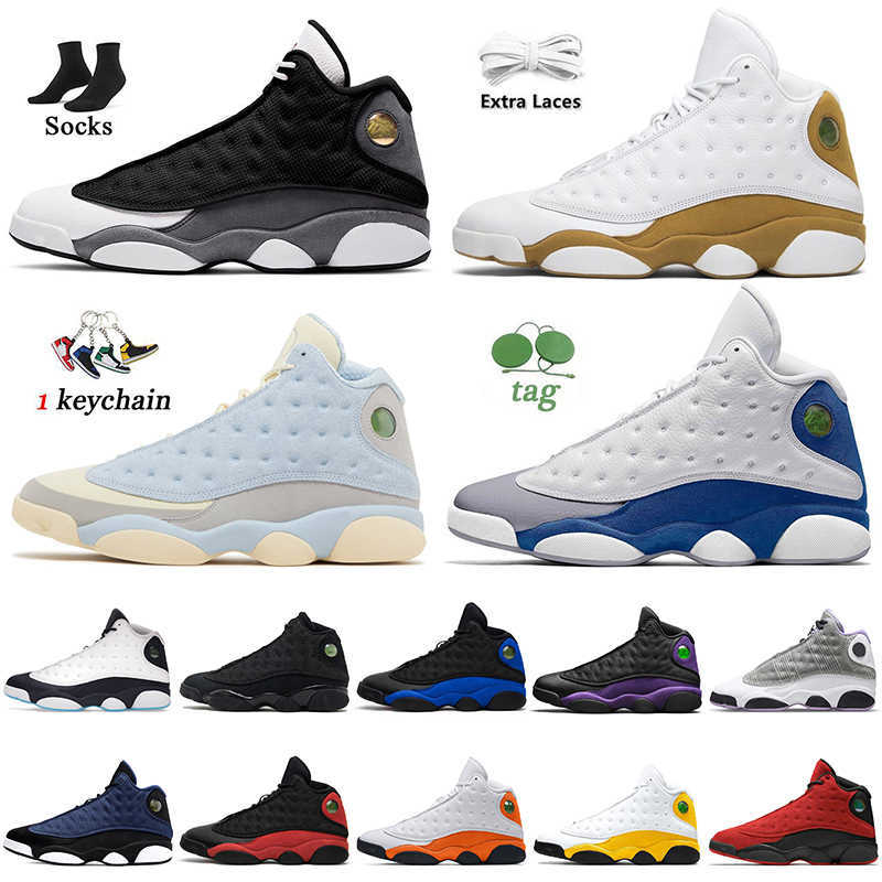 

Men Basketball Shoes 13s SoleFly Wheat Wolf Grey BIG French Blue Del Sol Obsidian Black Cat Hyper Royal Bred Starfish Cap and Gown Jordens 13 trainers sports sneakers, D34 altitude 40-47